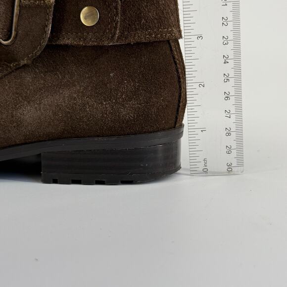 Giani Bernini Brown Suede Ankle Boots Faux Shearling Lined Size 7.5M Cozy Winter - Picture 7 of 8